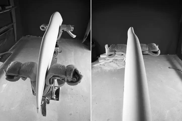 camel toe surfboard rail view cory surfboards