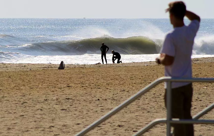 Surfers get ready to take on swell from Hurricane Gonzalo